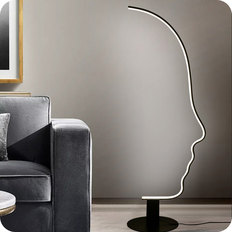 Facial Profile Sculptural Floor Lamp