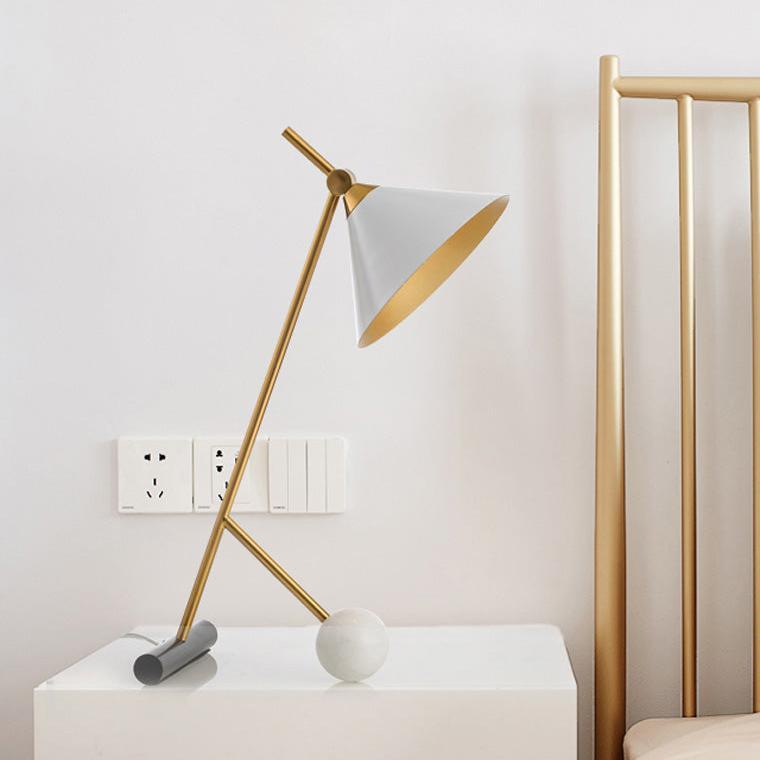 Unique Cone Articulating Marble Desk Lamp