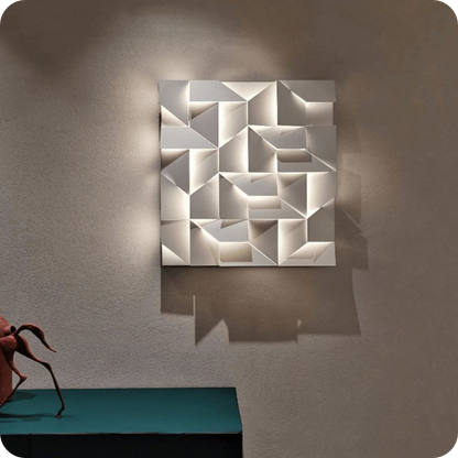 Rectangular Sculptural Art Wall Sconce