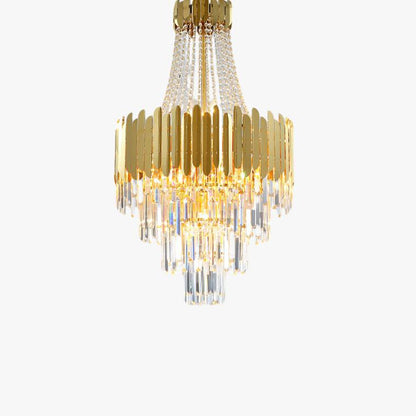 Tiered Gold Crystal Chandelier