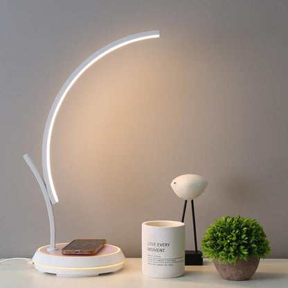 Dimmable Touch Arc Desk Lamp with Wireless Charger