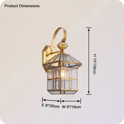 Farol de pared para exterior Cuento de hadas dorado