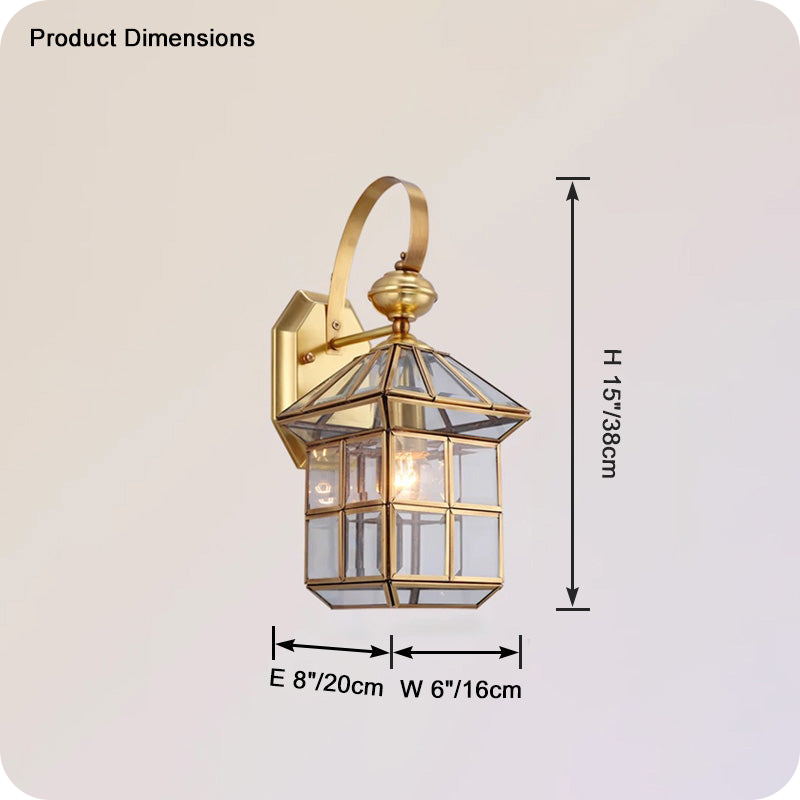 Farol de pared para exterior Cuento de hadas dorado