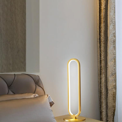 Long Oval LED Brass Table Lamp