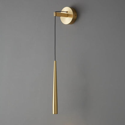 Dimmable Hanging Cone Brass Wall Sconce