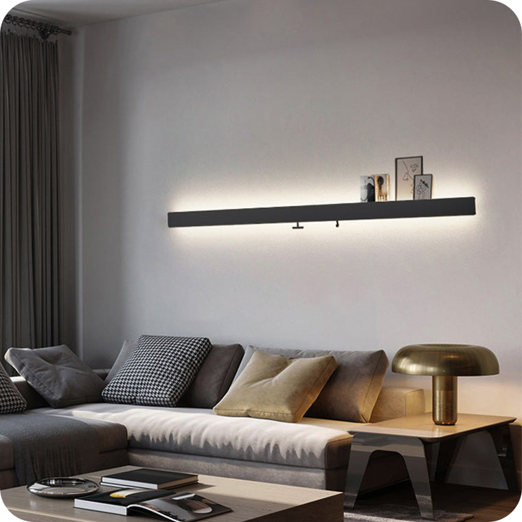 Long Linear Wall Sconce with Shelf