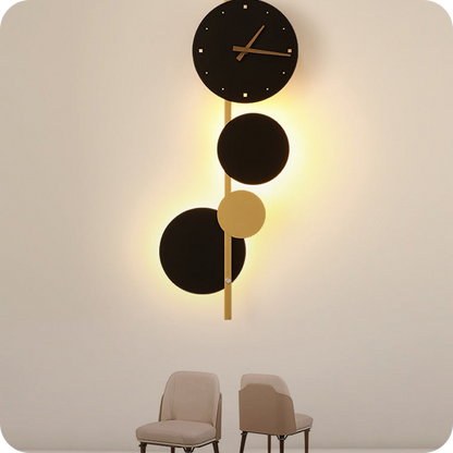 Sculptural Wall Clock with Led Light