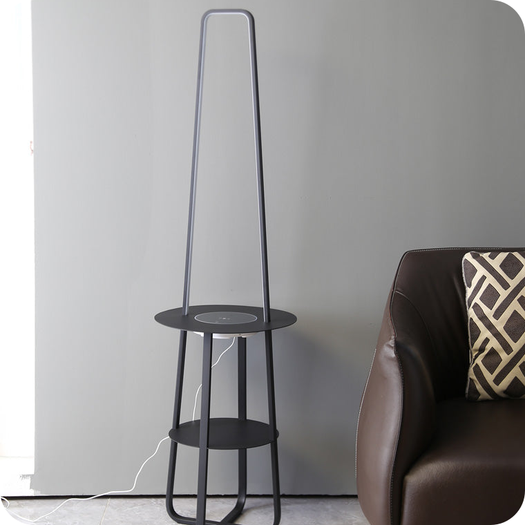 Dimmable Floor Lamp with Charging Table