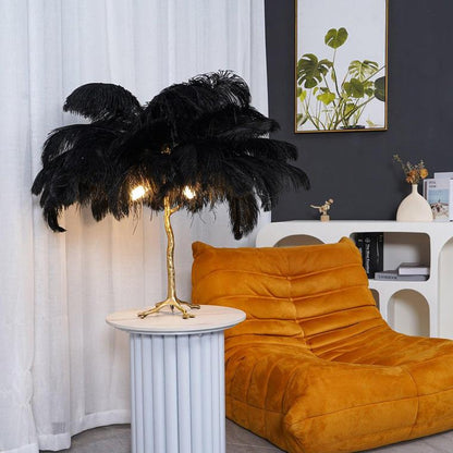 Feather Palm Tree Table Lamp