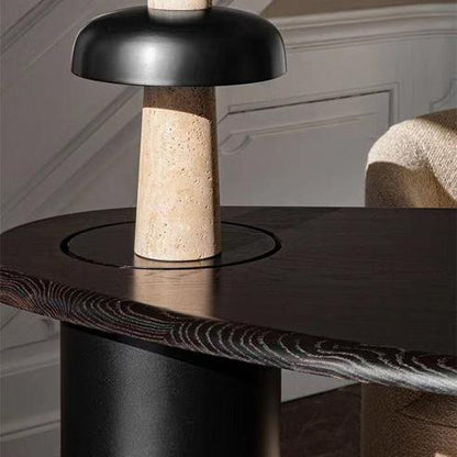 Mushroom Travertine Table Lamp