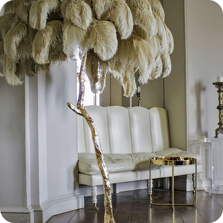 Feather Palm Tree Floor Lamp