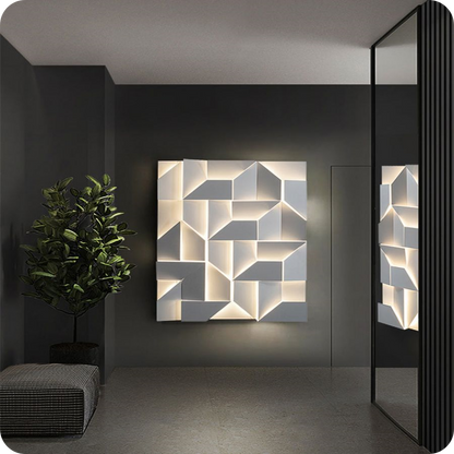 Rectangular Sculptural Art Wall Sconce