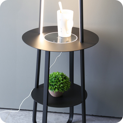 Dimmable Floor Lamp with Charging Table