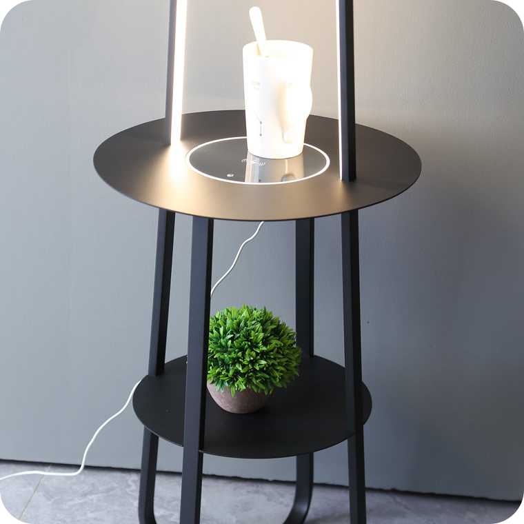 Dimmable Floor Lamp with Charging Table