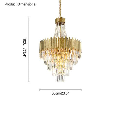 Tiered Gold Crystal Chandelier