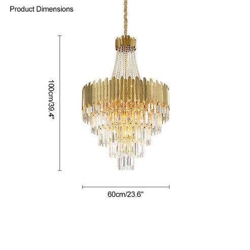 Tiered Gold Crystal Chandelier