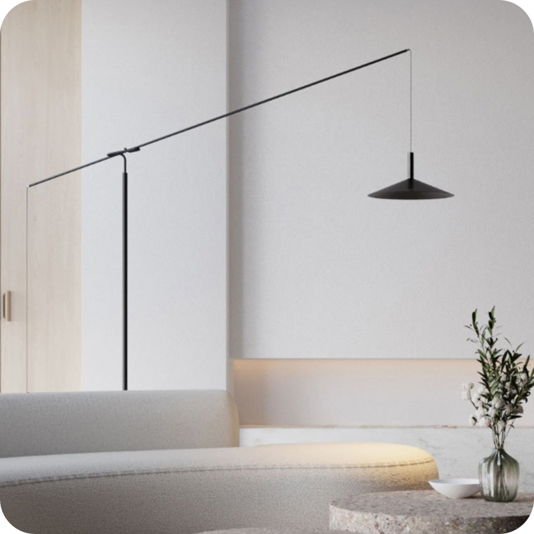 Cantilever Reading Floor Lamp over the Couch