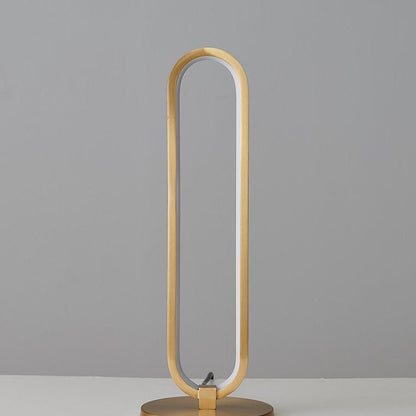 Long Oval LED Brass Table Lamp