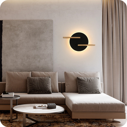 Round Accent Wall Sconce with Shelf, Switch and USB