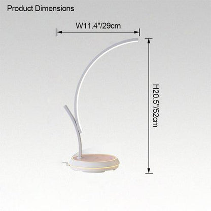 Dimmable Touch Arc Desk Lamp with Wireless Charger