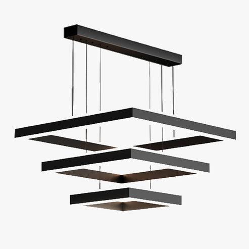 Tiered Black Square Chandelier