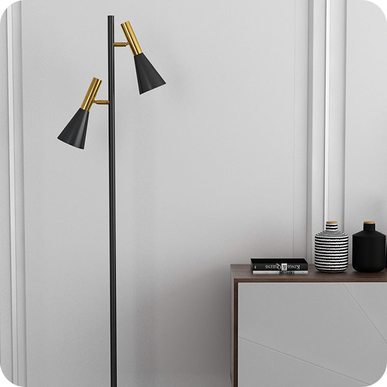 2-bulb Adjustable Pole Floor Lamp