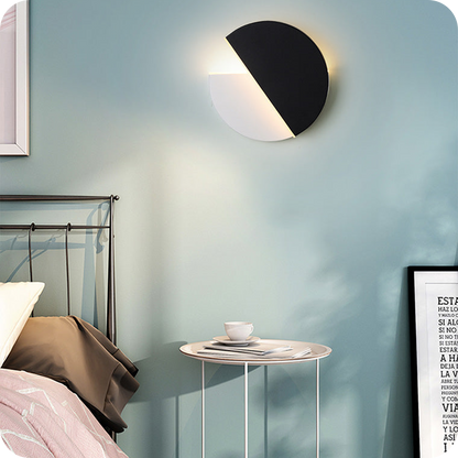 Adjustable Black & White Round Disc Wall Lamps