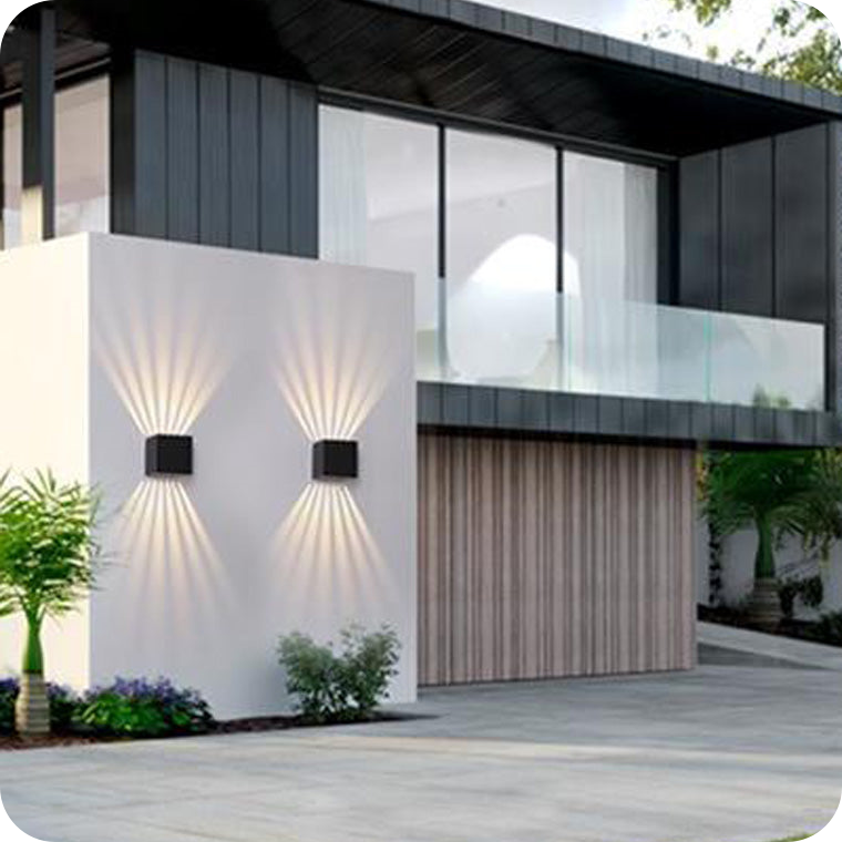 Square Outdoor Up Down Wall Light