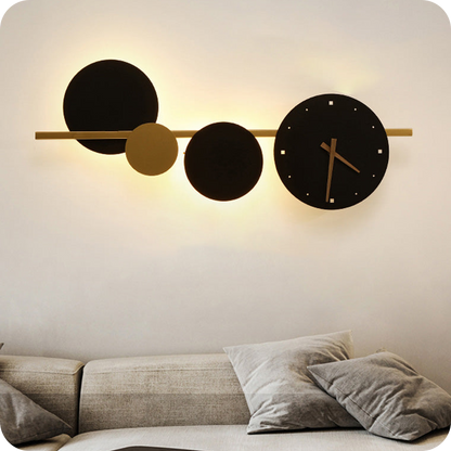 Sculptural Wall Clock with Led Light