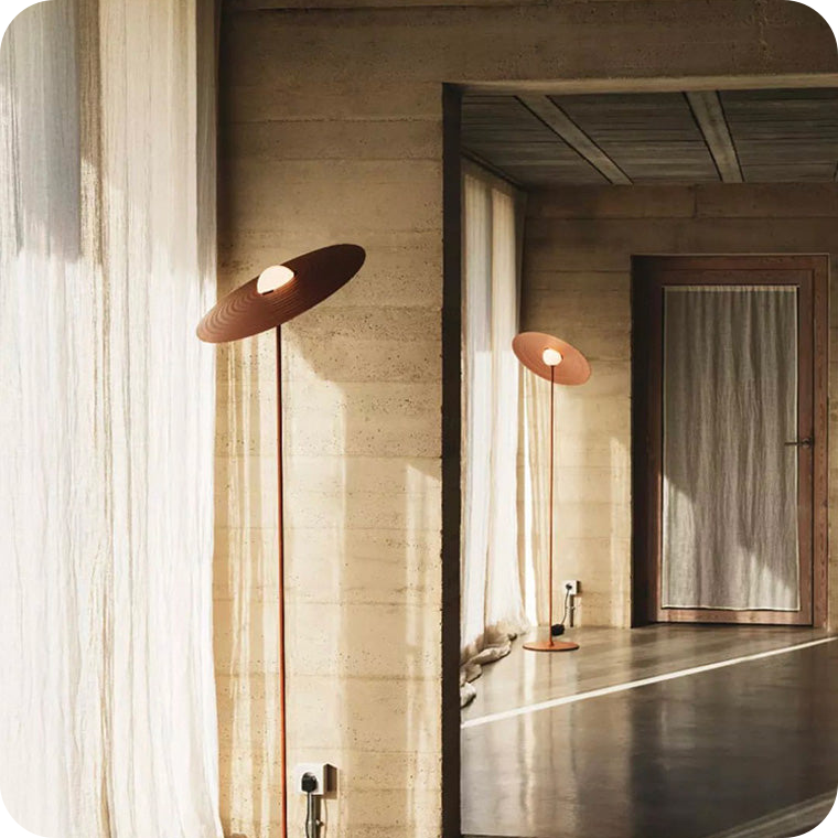 Interesting Floor Lamp with Adjustable Disc