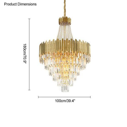 Tiered Gold Crystal Chandelier