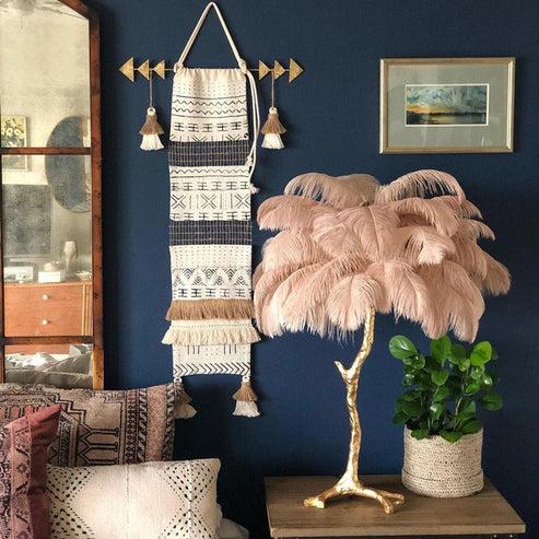 Feather Palm Tree Table Lamp