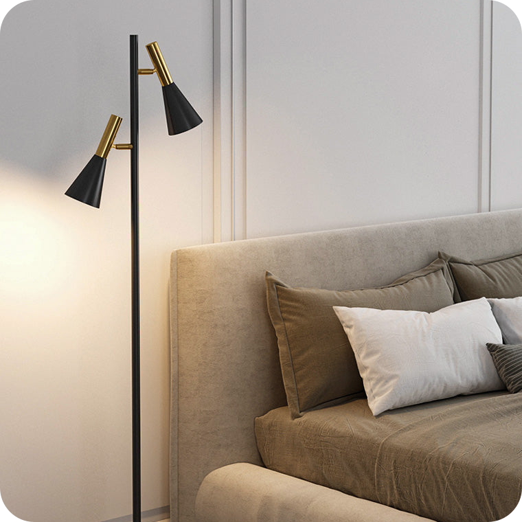 2-bulb Adjustable Pole Floor Lamp