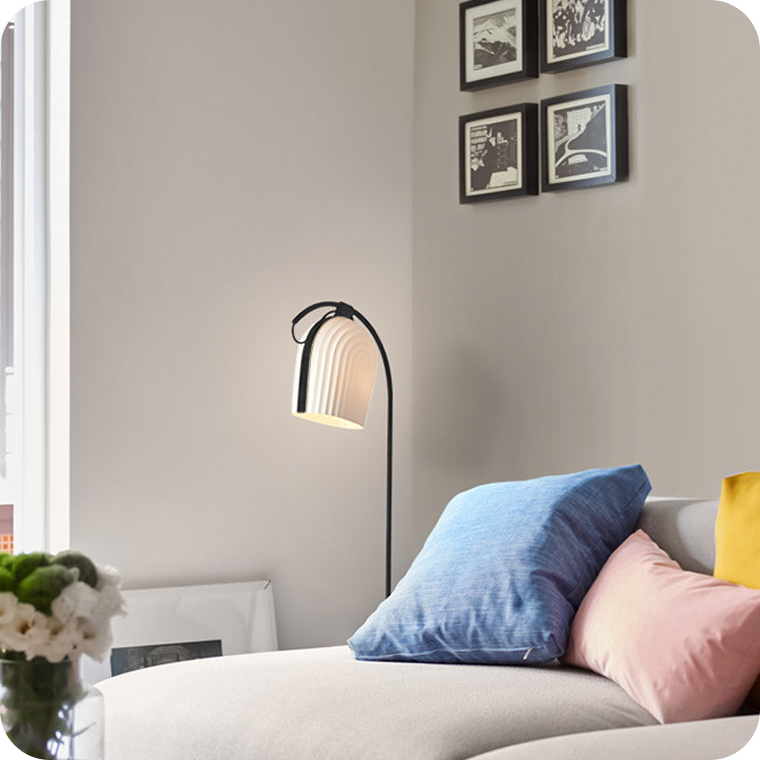 Pleated Arc Floor Lamp for Reading