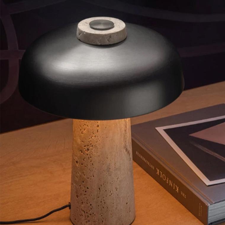 Mushroom Travertine Table Lamp