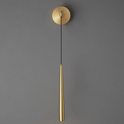 Dimmable Hanging Cone Brass Wall Sconce