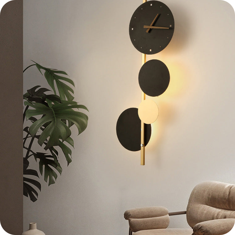 Sculptural Wall Clock with Led Light