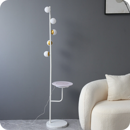 Bubble Dimmable Floor Lamp with Charging Tray