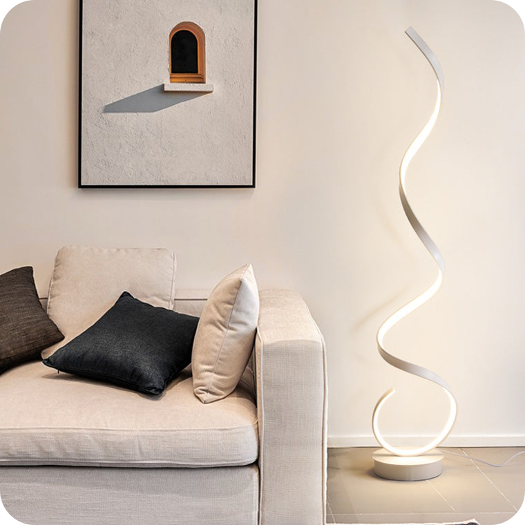 Lampadaire LED en spirale