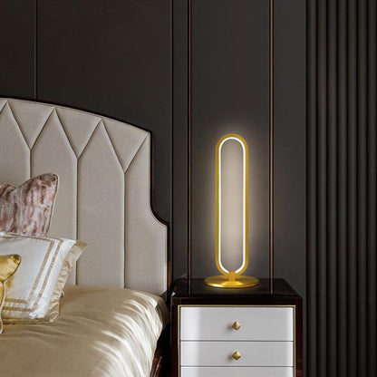 Long Oval LED Brass Table Lamp