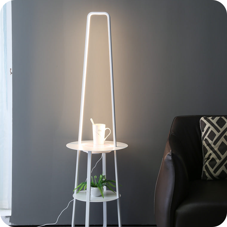 Dimmable Floor Lamp with Charging Table