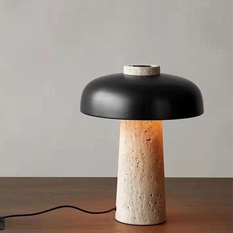 Mushroom Travertine Table Lamp