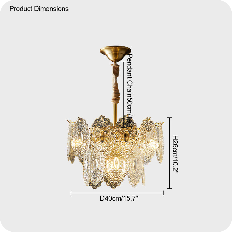 Tiered Textured Glass Chandelier