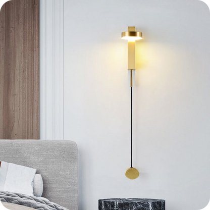 Adjustable Black/Gold Pendulum Wall Sconce