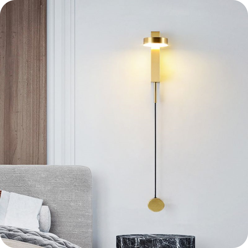 Adjustable Black/Gold Pendulum Wall Sconce