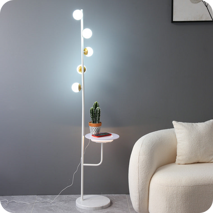 Bubble Dimmable Floor Lamp with Charging Tray