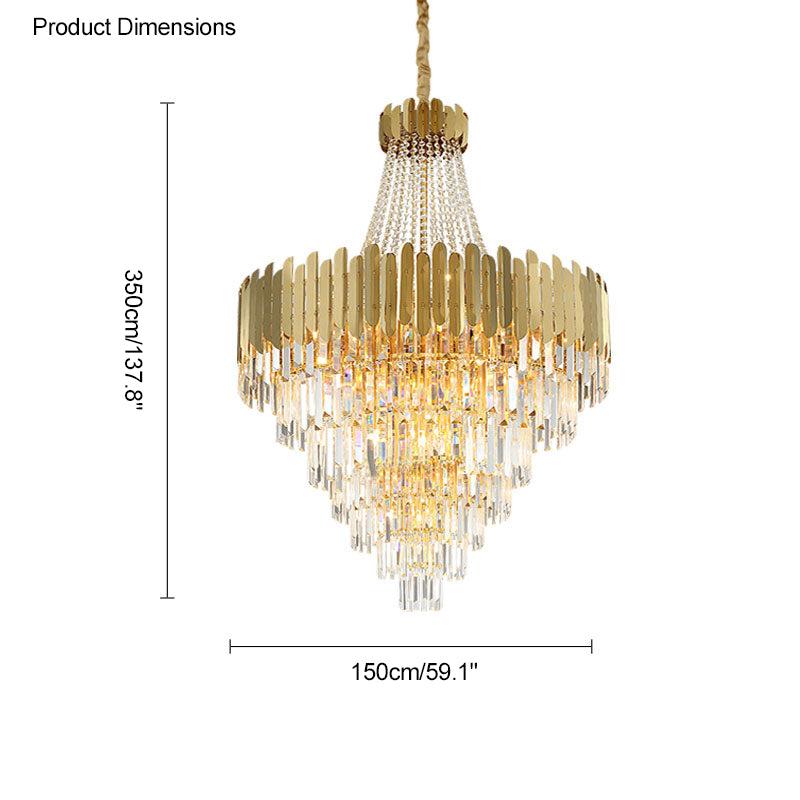 Tiered Gold Crystal Chandelier