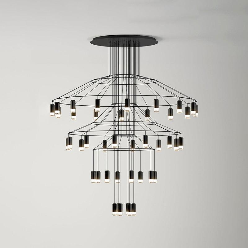 Wire Tiered Sculptural Chandelier