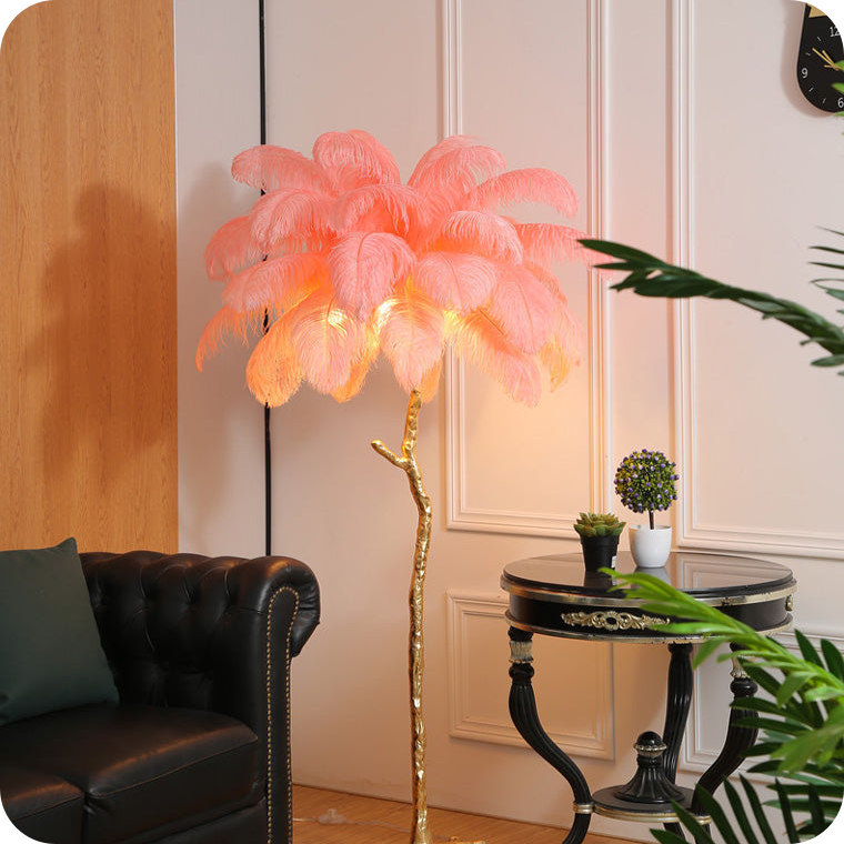 Feather Palm Tree Floor Lamp