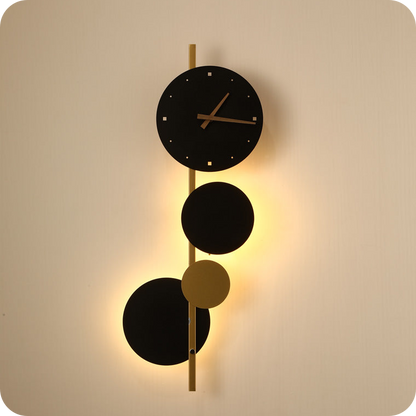 Sculptural Wall Clock with Led Light